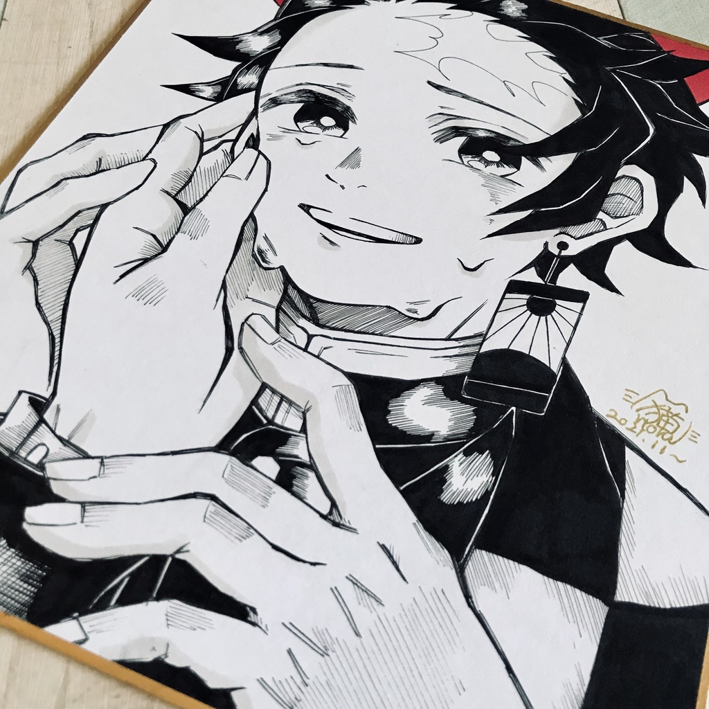 竈門炭治郎 (鬼滅の刃)色紙イラスト - 百鬼夜行 - BOOTH