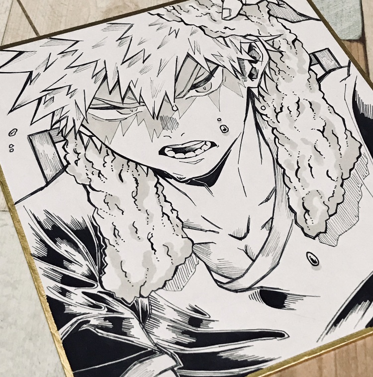 韓国　AGF　ヒロアカ　爆豪　色紙 少年ジャンプGIGA 2021 autumn ヒロアカ 爆豪勝己 表紙 - メルカリ
