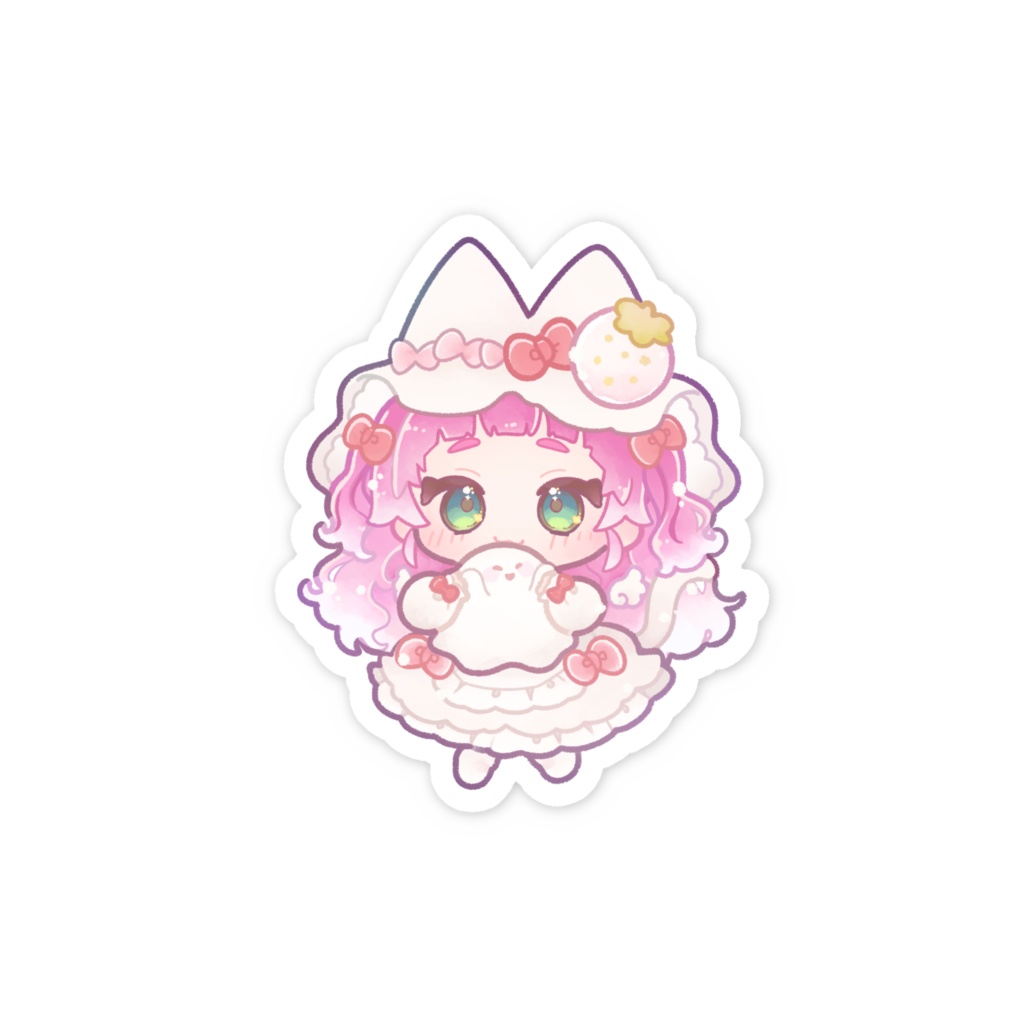 ほわいとハロウィン スマホステッカー ちびぽぽちゃんVer.