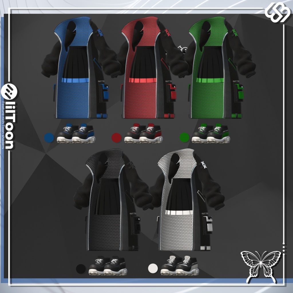 Obsidian Butterfly Coat Set 【9 体対応】