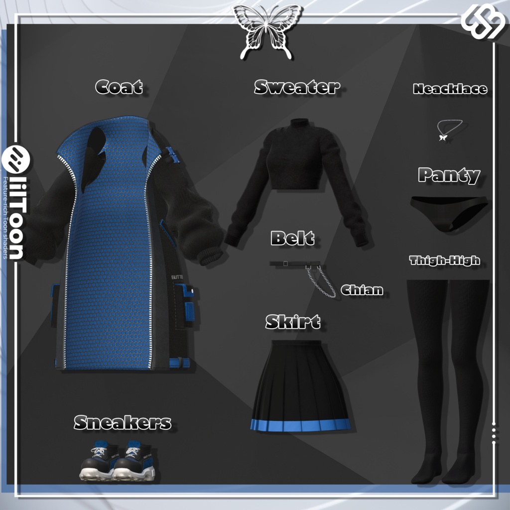 Obsidian Butterfly Coat Set 【9 体対応】