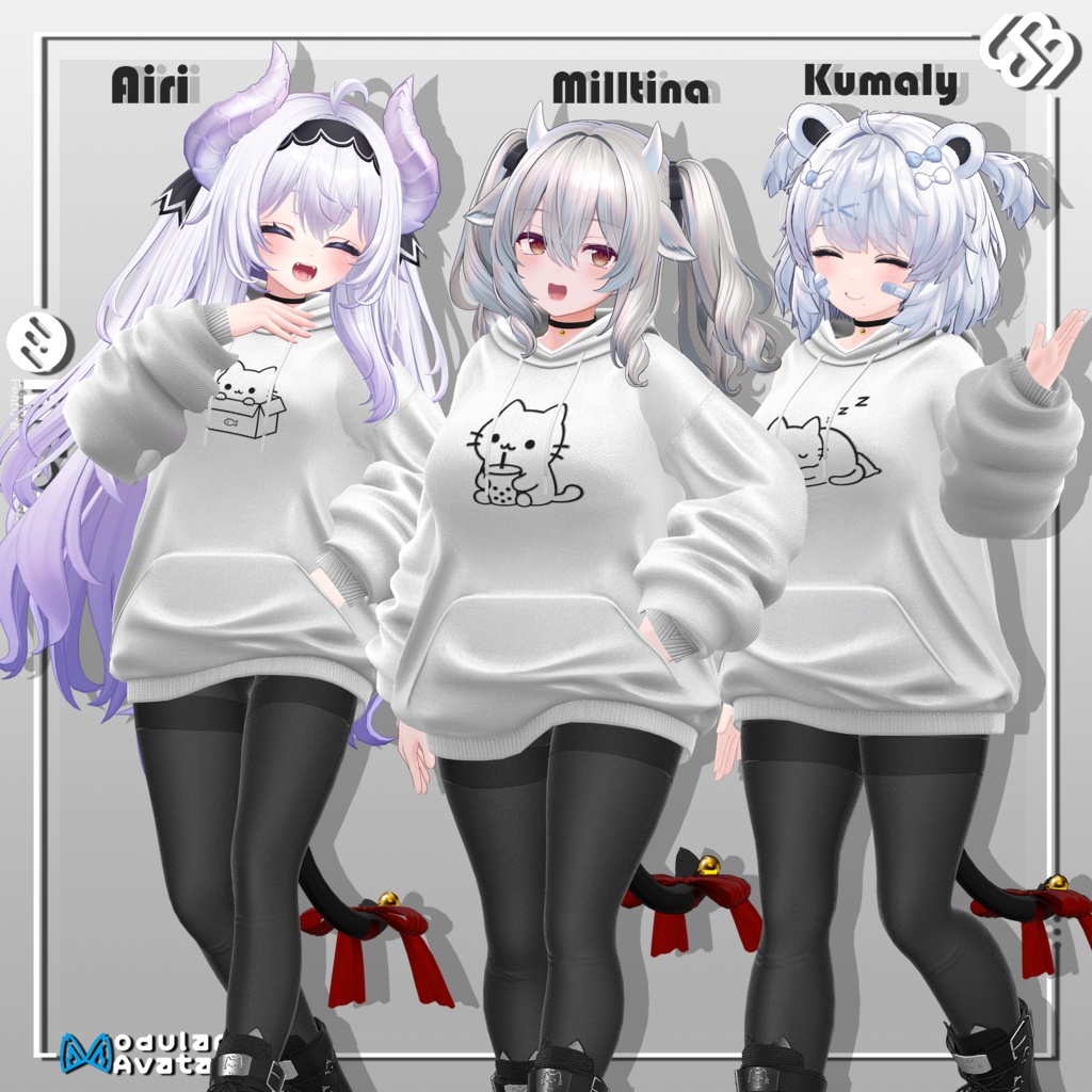 【SALE 20% OFF】🐈⬛ Black Cat Hoodie【22アバター対応】