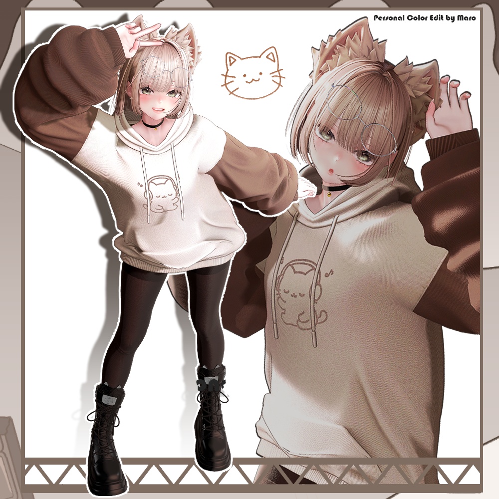 【SALE 20% OFF】🐈⬛ Black Cat Hoodie【22アバター対応】