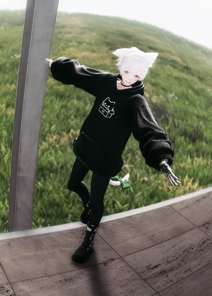 【SALE 20% OFF】🐈⬛ Black Cat Hoodie【22アバター対応】