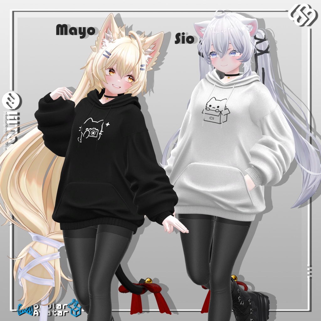 【SALE 20% OFF】🐈⬛ Black Cat Hoodie【22アバター対応】