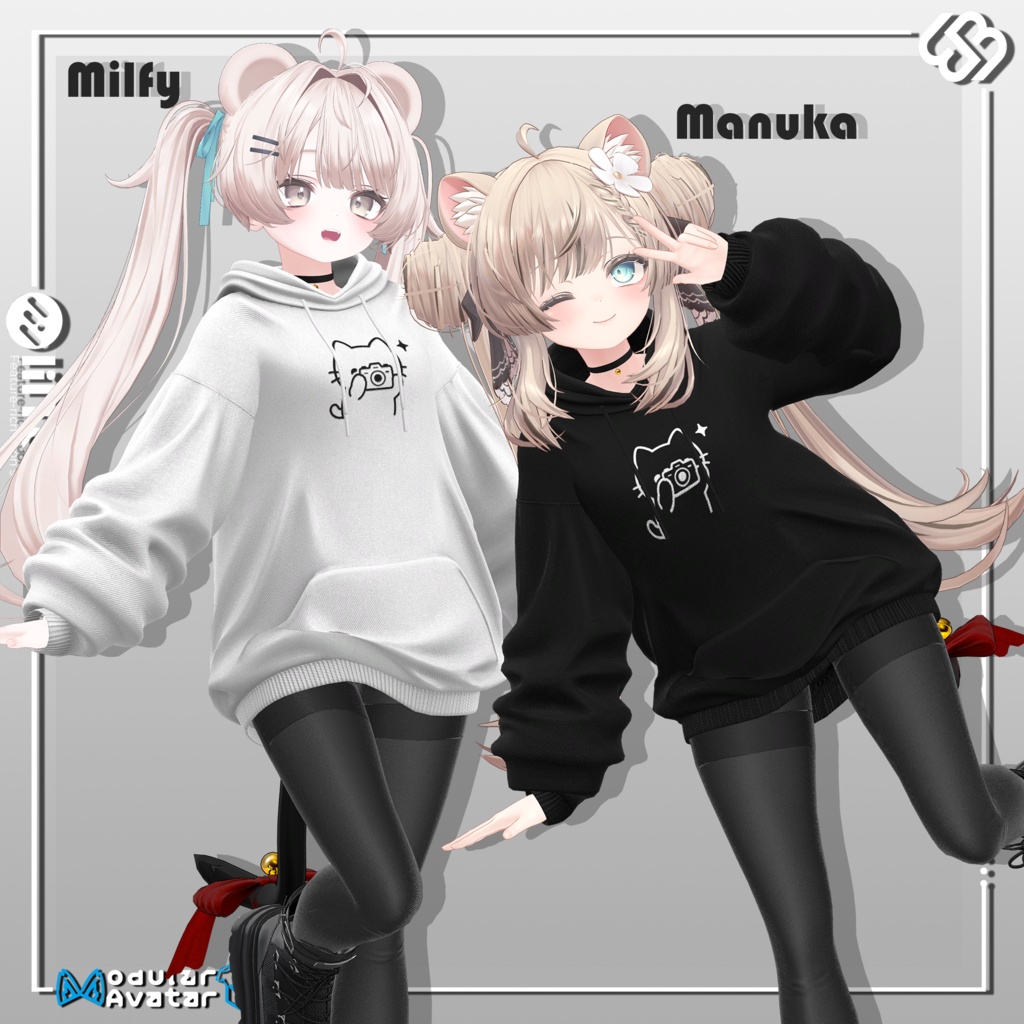 【SALE 20% OFF】🐈⬛ Black Cat Hoodie【22アバター対応】