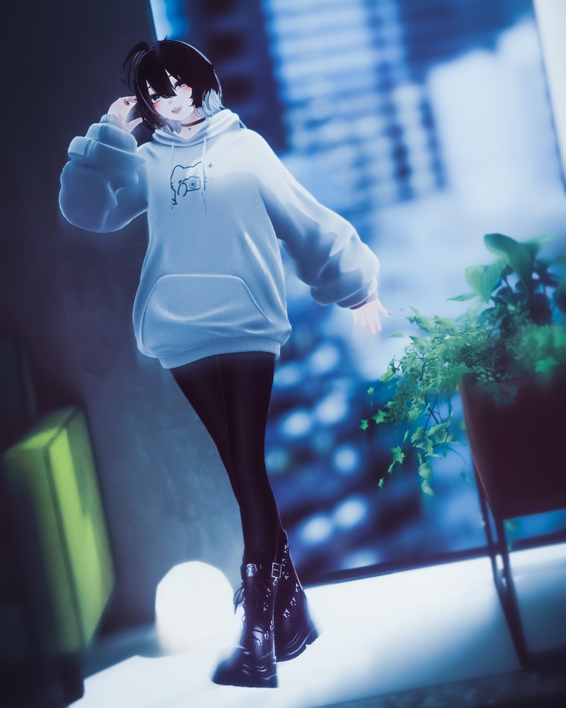 【SALE 20% OFF】🐈⬛ Black Cat Hoodie【22アバター対応】