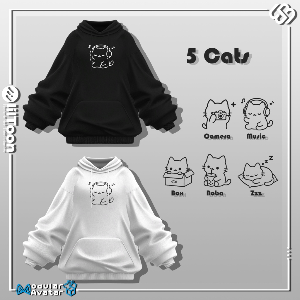【SALE 20% OFF】🐈⬛ Black Cat Hoodie【22アバター対応】