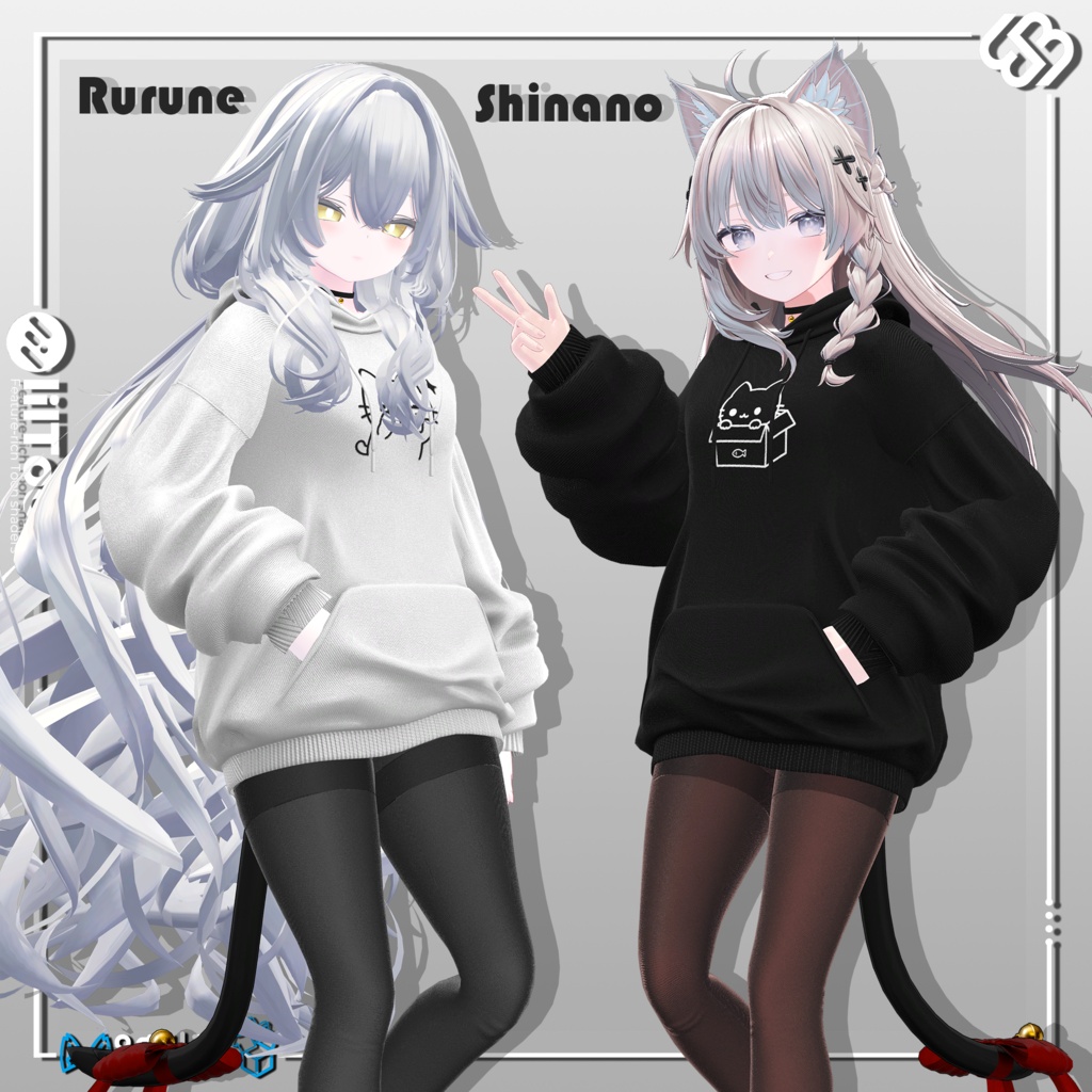 【SALE 20% OFF】🐈⬛ Black Cat Hoodie【22アバター対応】