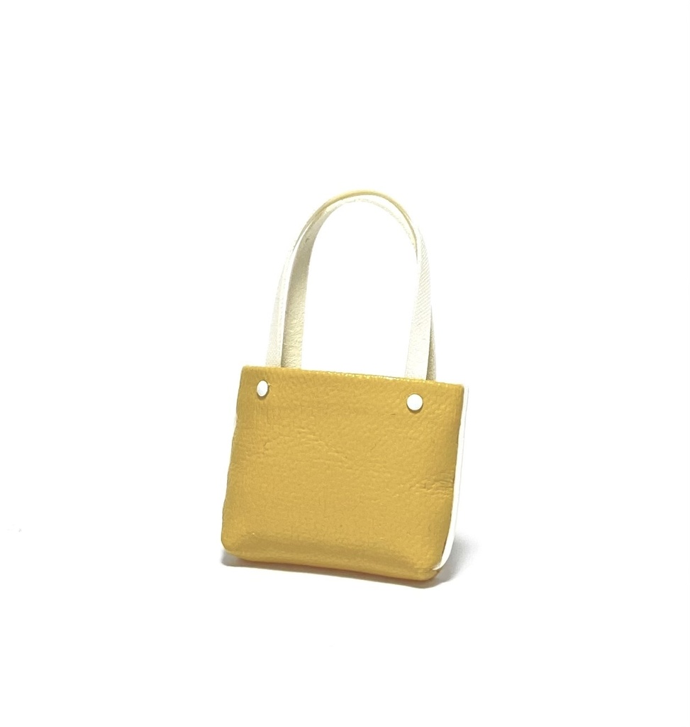 オビツ11 トートバッグ　マスタード×ホワイト