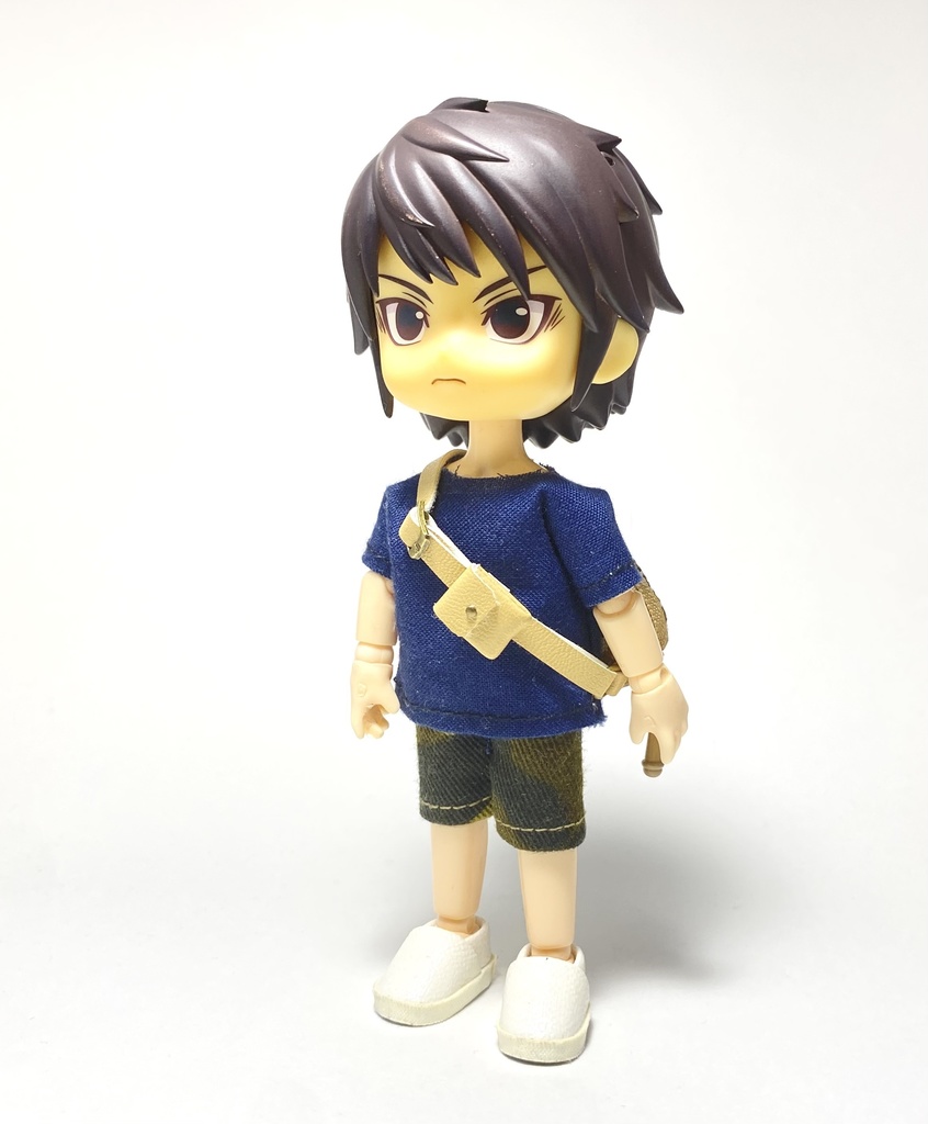 オビツ11 ボディバッグ　ブラウンチェックポケット