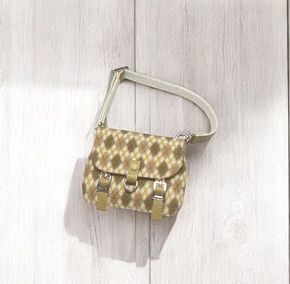 1/12サイズ ショルダーバッグ ベージュアーガイル