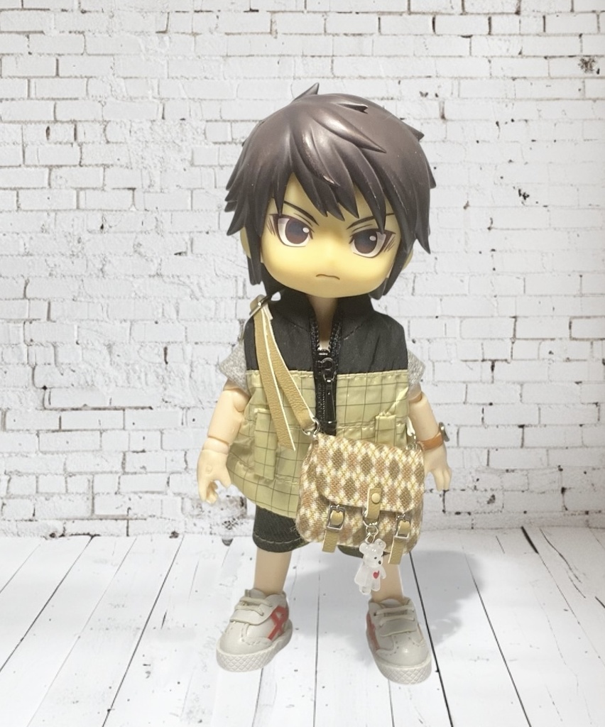 1/12サイズ ショルダーバッグ ベージュアーガイル