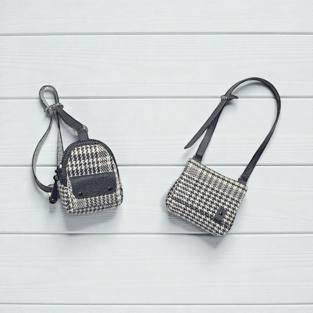 1/12 バッグ 大人チェック黒+ウォッチ