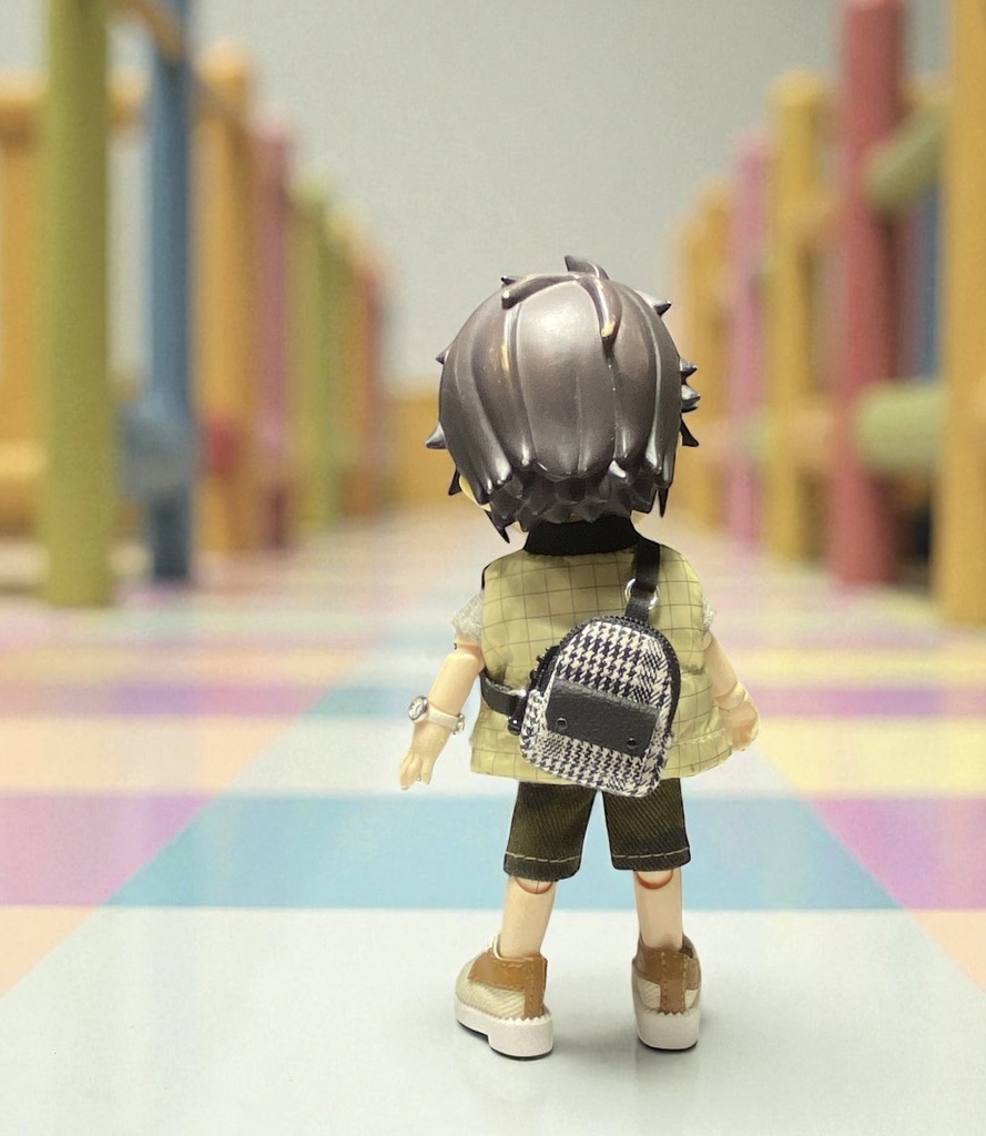 1/12 バッグ 大人チェック黒+ウォッチ