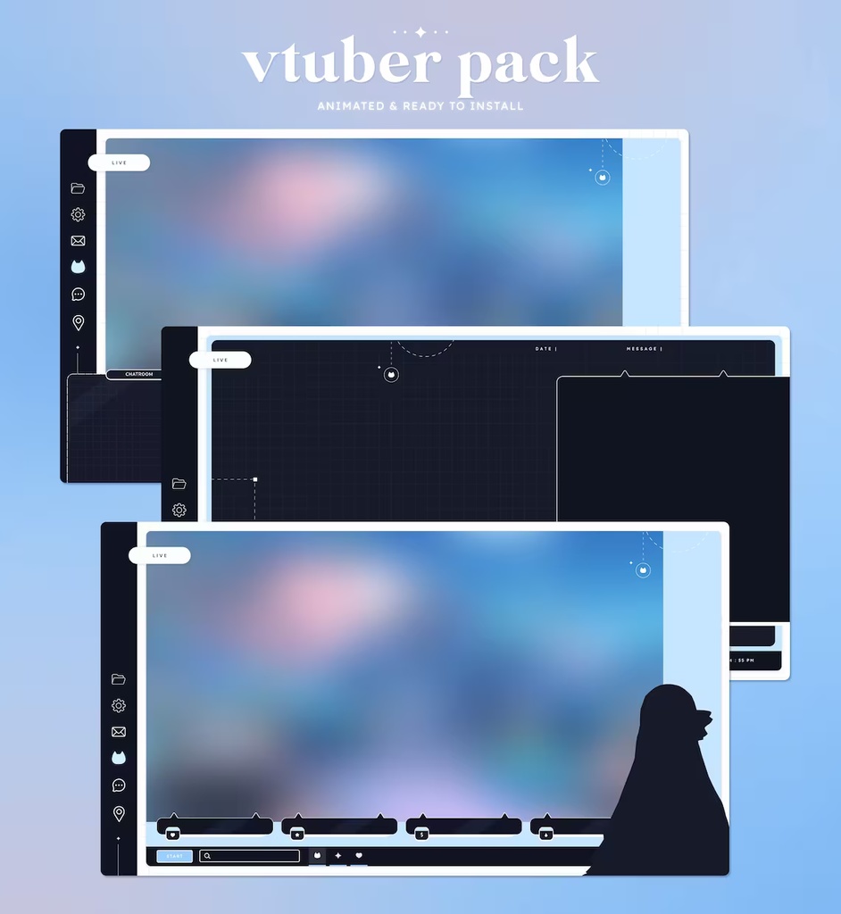 Animated Browser Kitty VTuber Package アニメーション付きブラウザ対応ネコVTuberパッケージ