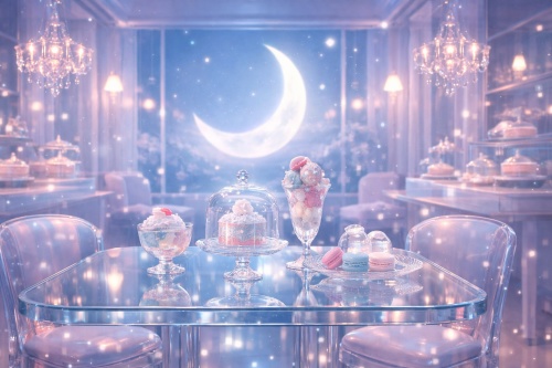 月光ミルキーカフェ壁紙セット｜Moonlit Milky Café Wallpaper Pack（全10枚）