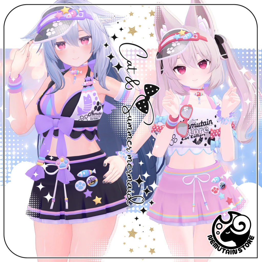 【07/20までリリース記念価格・衣装 / 靴】キャット&サマーマーメイドREシリーズ v1.01【Wear / Shoes】
