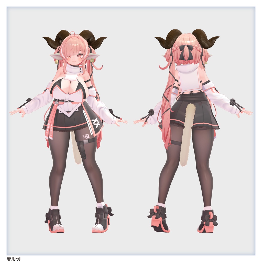 【汎用小物】大きなひつじの角セット(角/耳/尻尾)【Item】