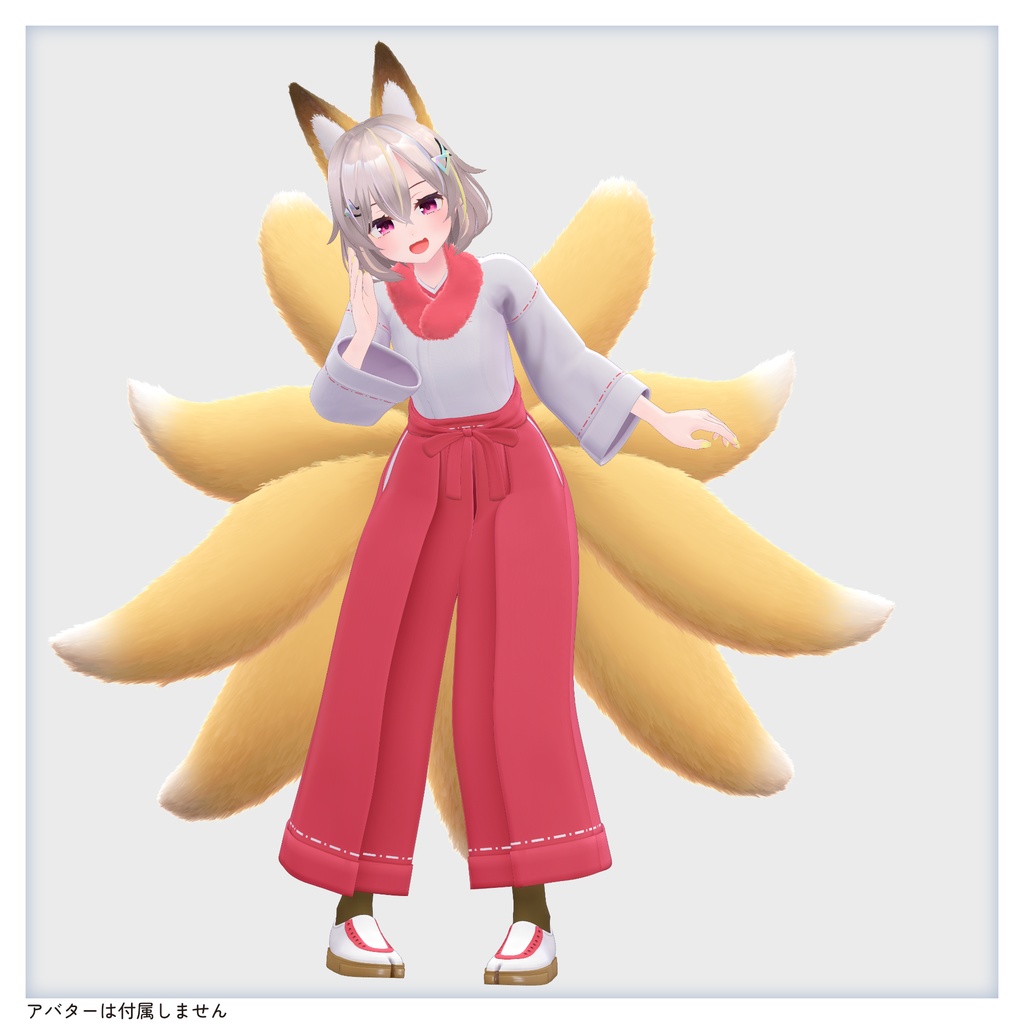 【衣装 / 靴】おきつねらくらく巫女衣装 v1.03【Wear / Shoes】