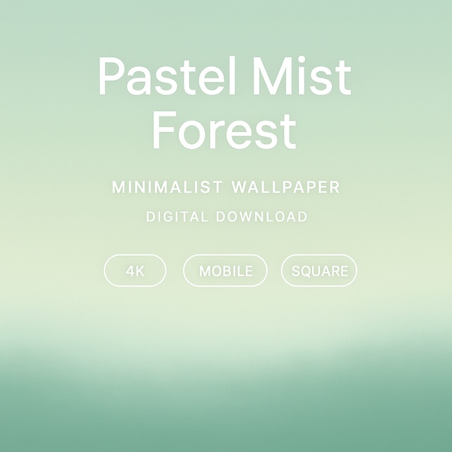 Pastel Mist Forest｜Minimalist Pastel Forest Wallpaper (4K / Mobile / Square)