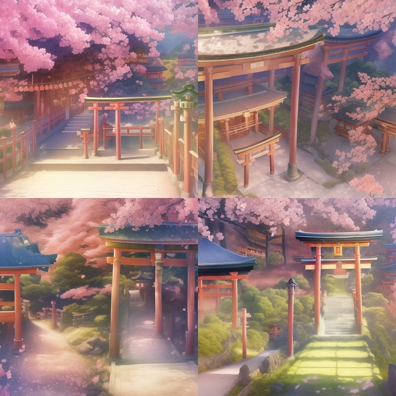 【背景20枚】日本の神社と桜の開花|High-Res Backgrounds for Vtuber/TRPG/Game (Commercial Use OK)