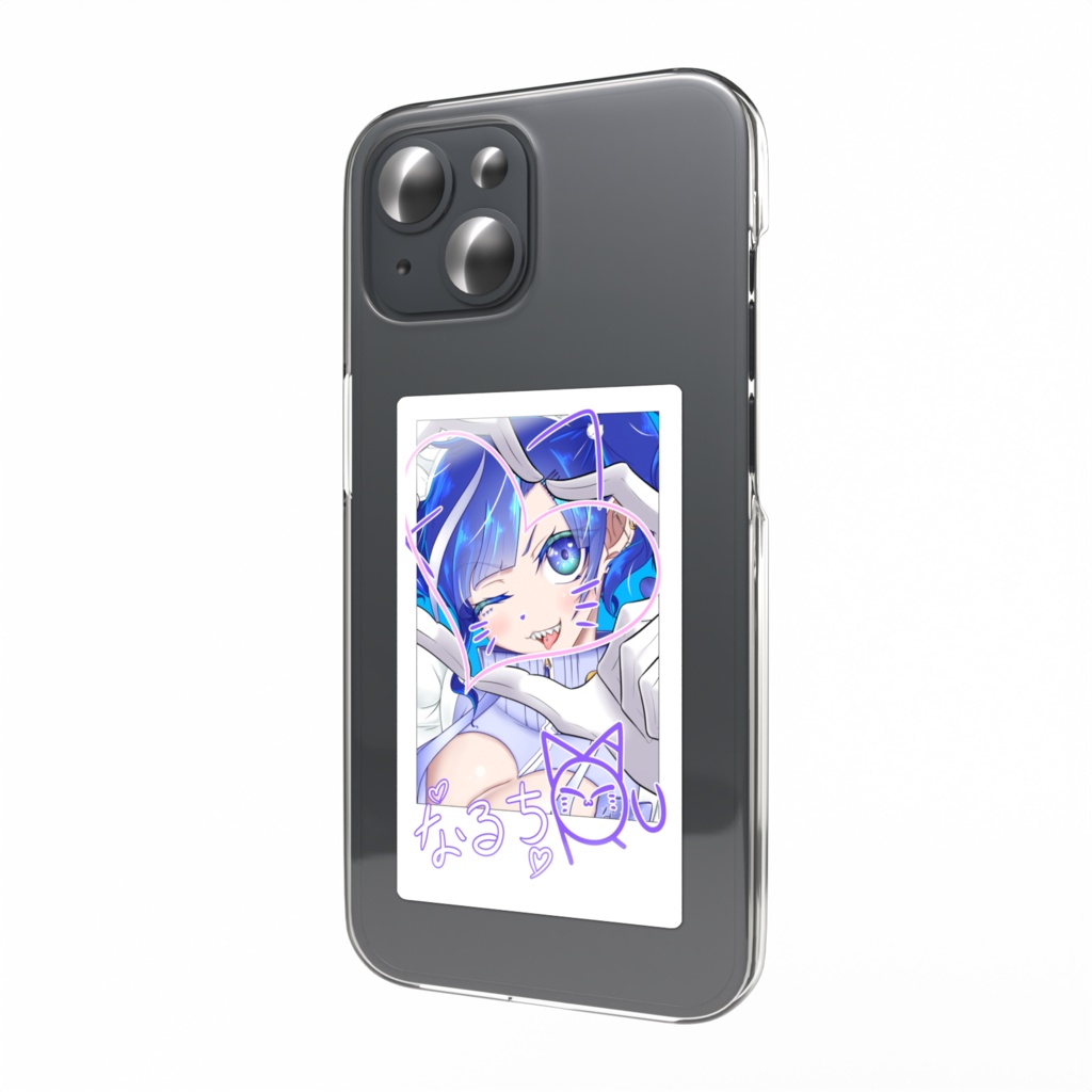 貓二 鳴 チェキ風スマホステッカー