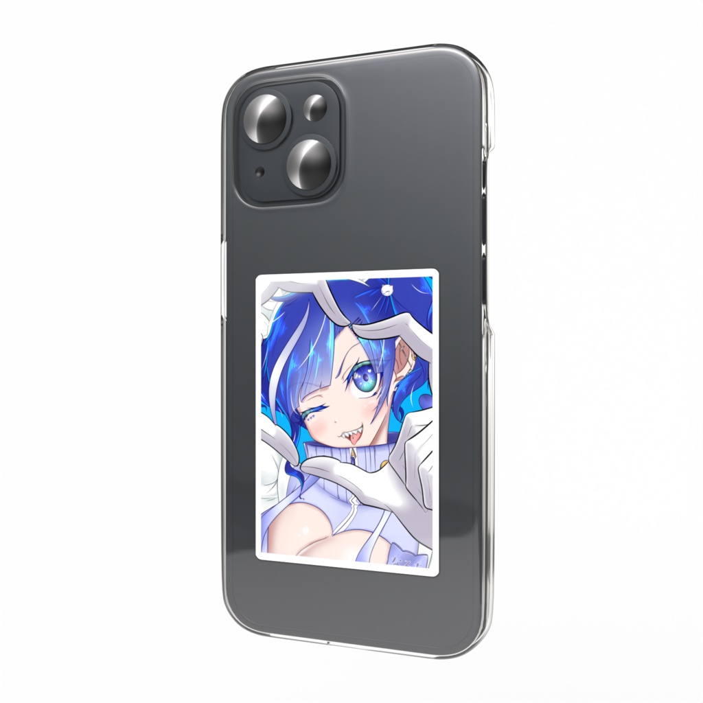貓二 鳴 チェキ風スマホステッカー イラストのみ