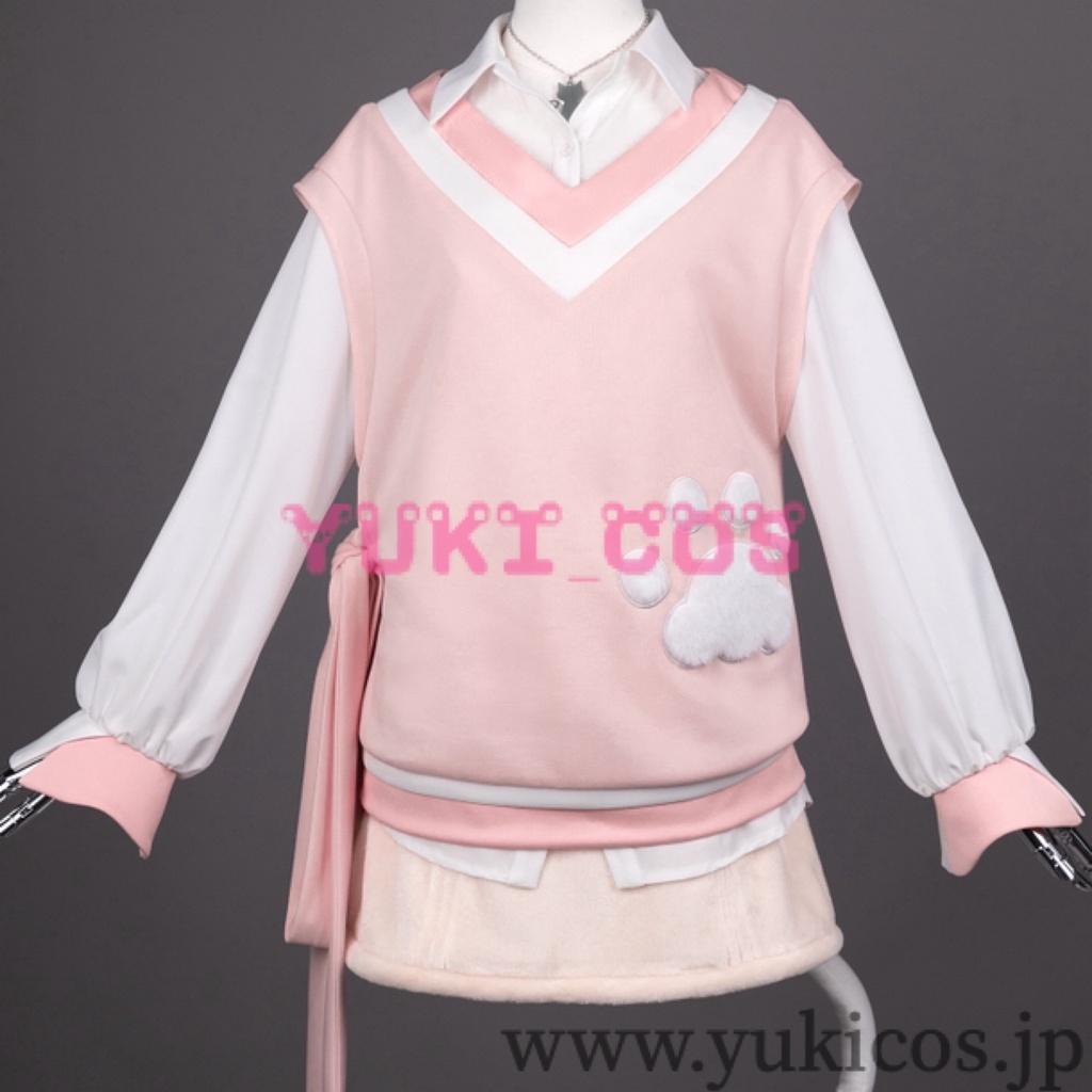 プロジェクトセカイ　プロセカ　Let's play with catsガチャ　ドーナツとピース！ 暁山瑞希　cute white kitty　コスプレ衣装　送料無料