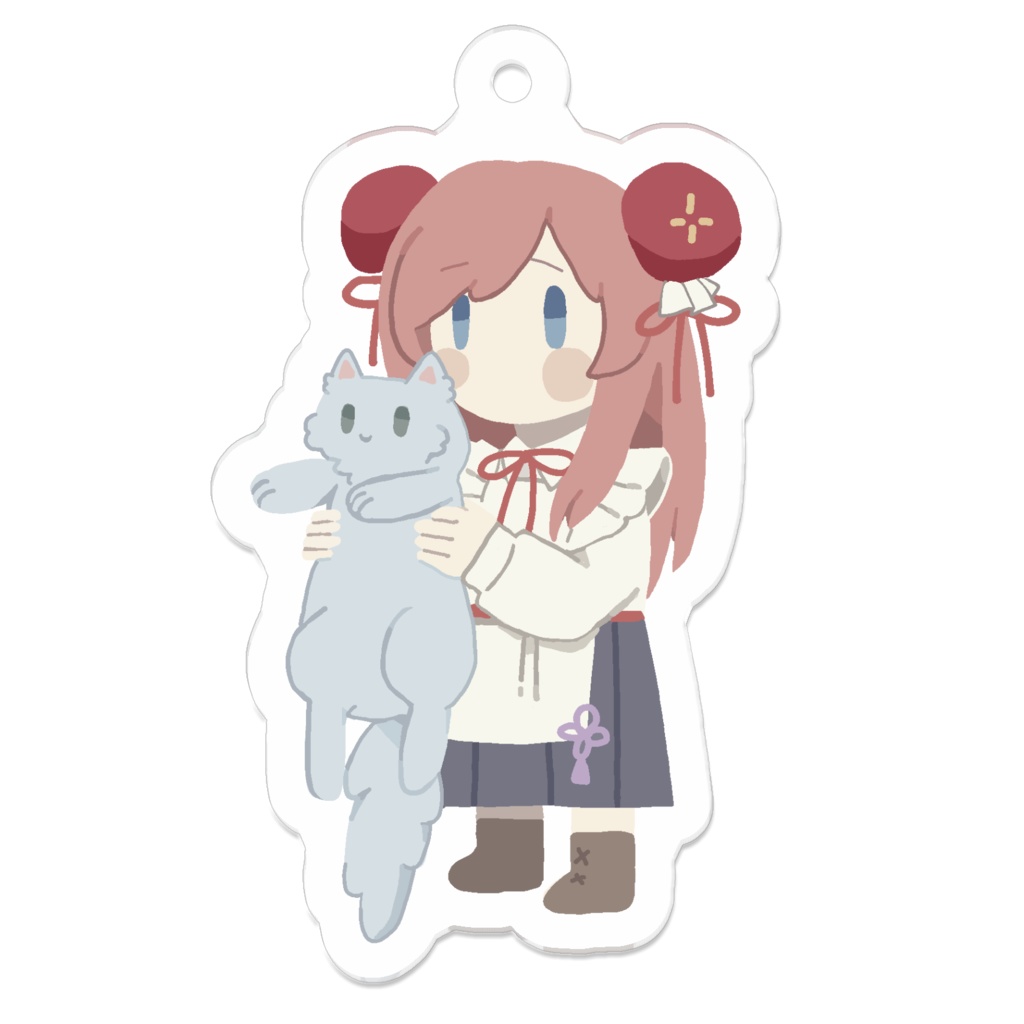 ゆる顔みくとネコチャン ゆらゆらアクリルキーホルダー(コーディング)