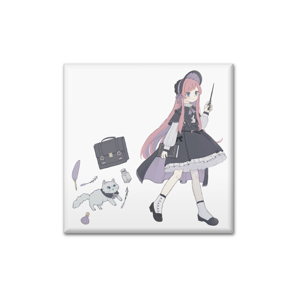魔女みく四角缶バッチ