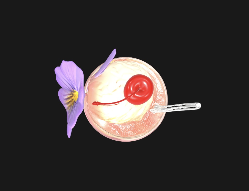 冷えピーチクリームソーダ(3Dモデル)