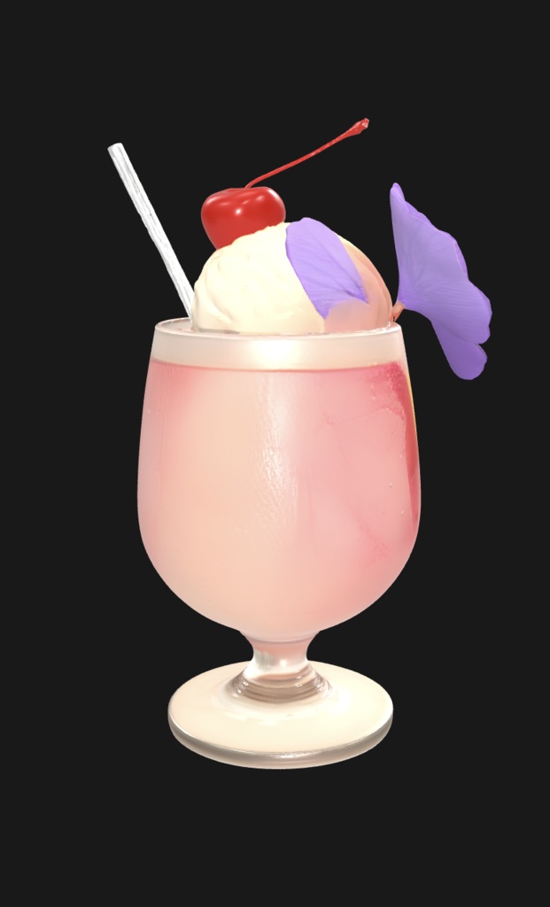 冷えピーチクリームソーダ(3Dモデル)