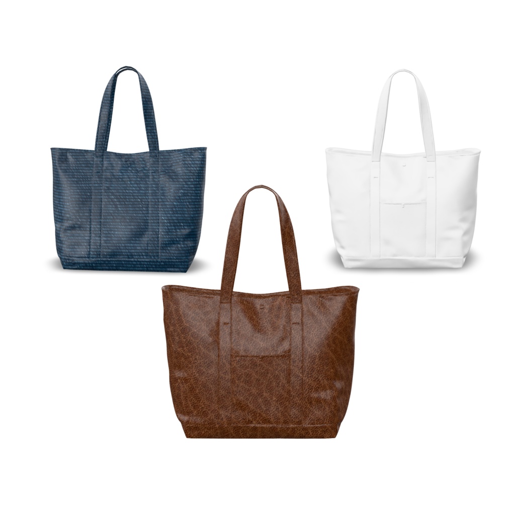 レザー調トートバッグ 3Dモデル セット(GLB形式・3色展開)