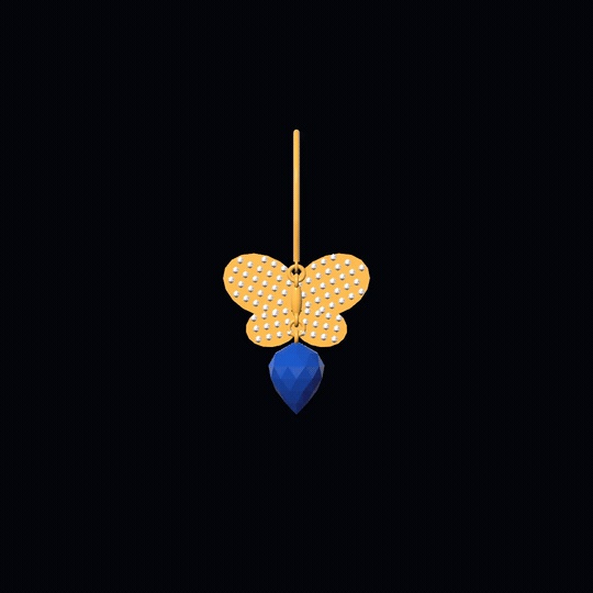 Crystal Butterfly Earrings|クリスタル蝶イヤリング【VRChat / PhysBone対応】