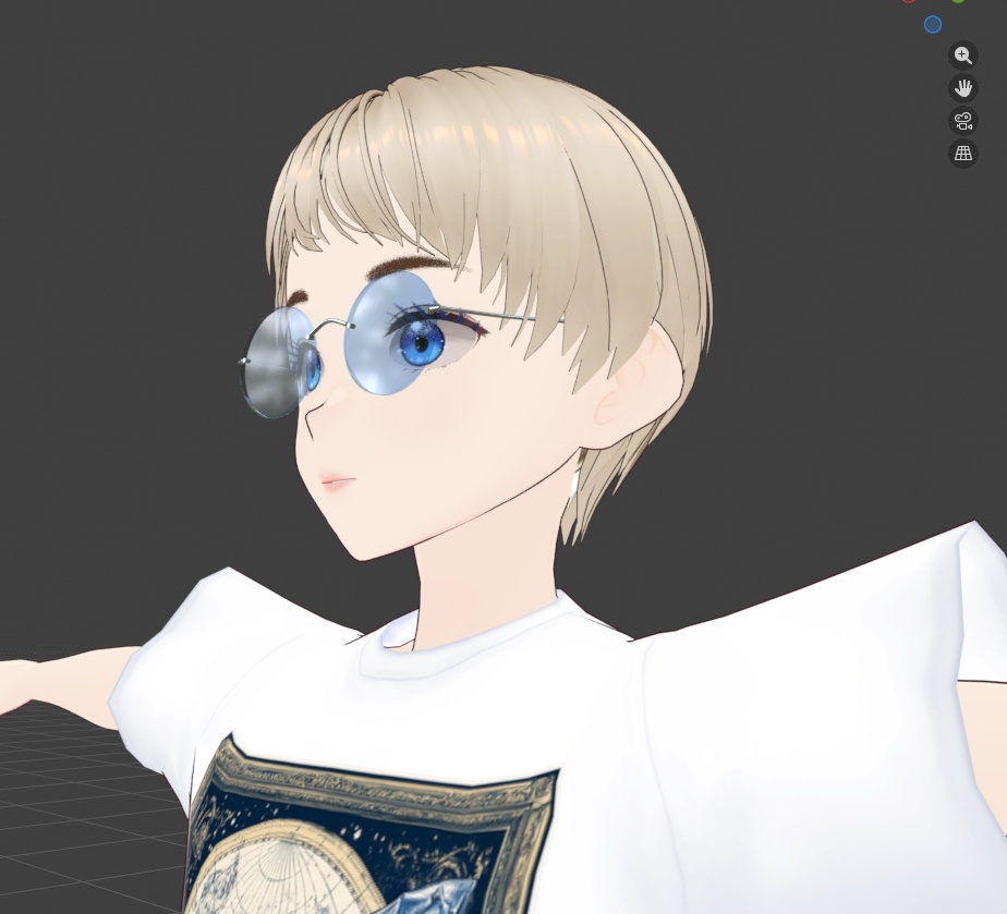 ブルーリムレスサングラス / Blue Rimless Sunglasses【3Dモデル】