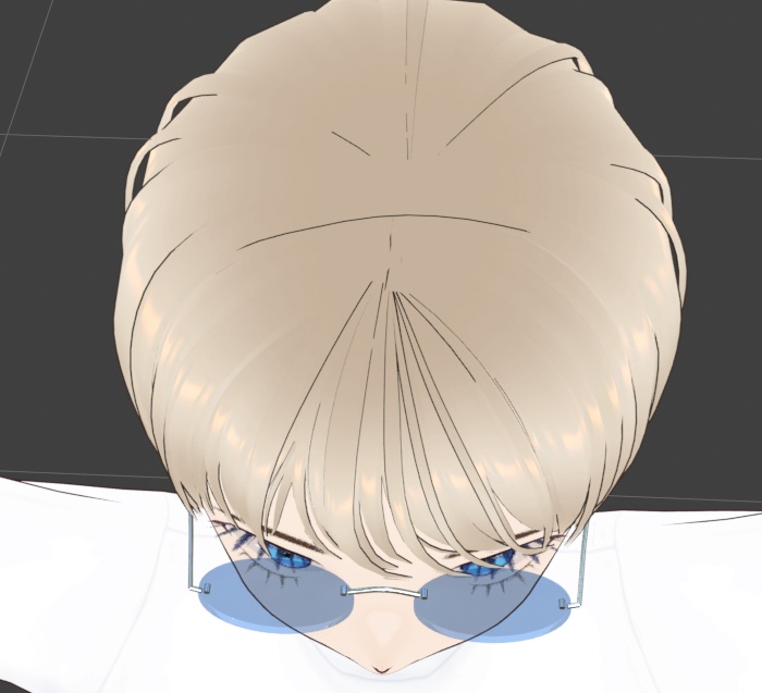 ブルーリムレスサングラス / Blue Rimless Sunglasses【3Dモデル】