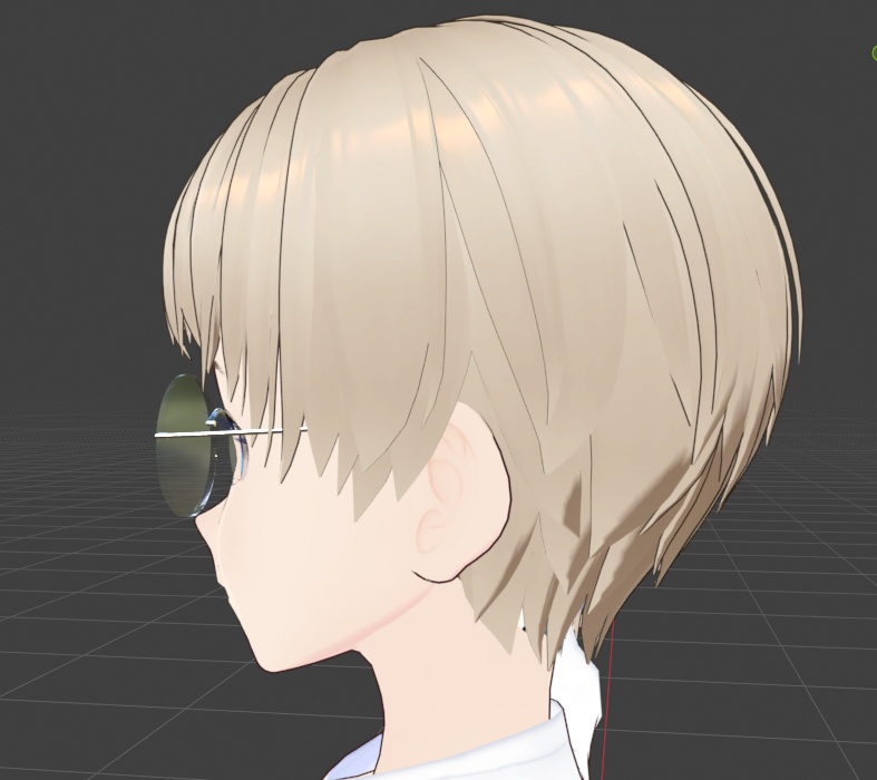 ブルーリムレスサングラス / Blue Rimless Sunglasses【3Dモデル】