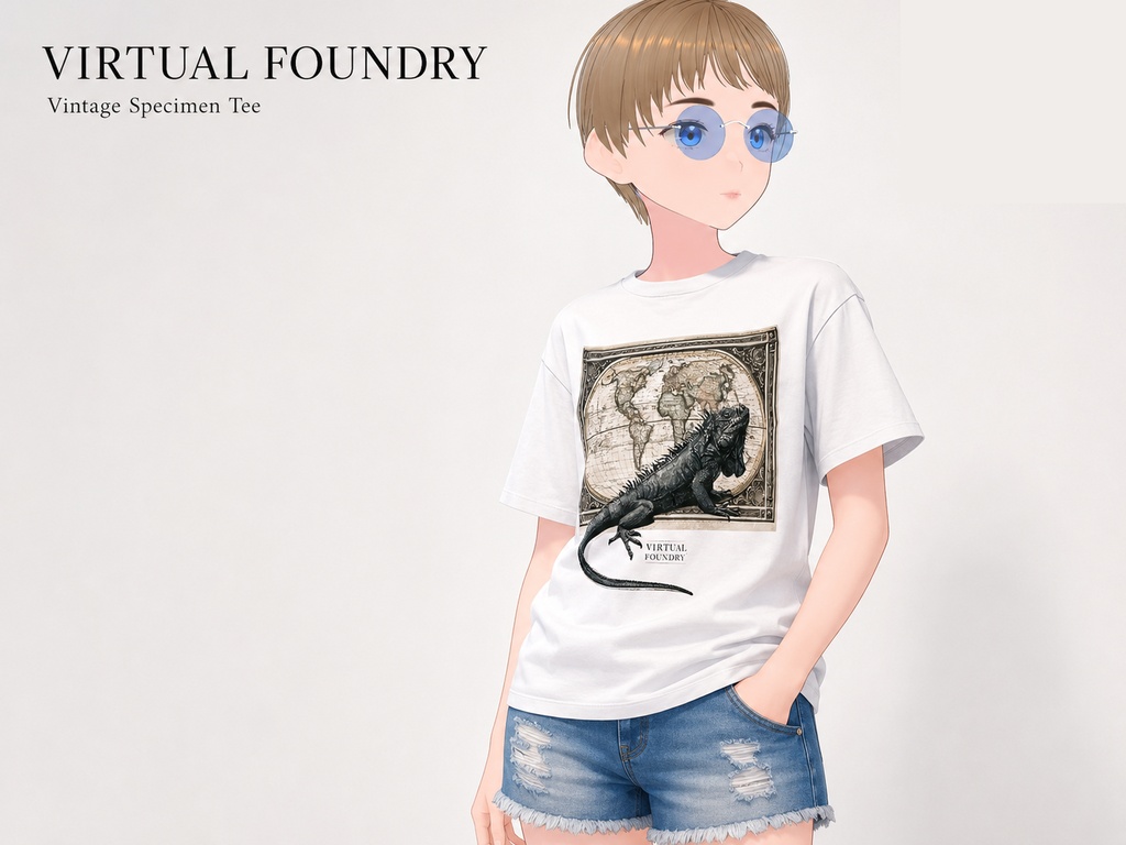 【VRChat向け】Vintage Iguana Tee ヴィンテージ イグアナTシャツ