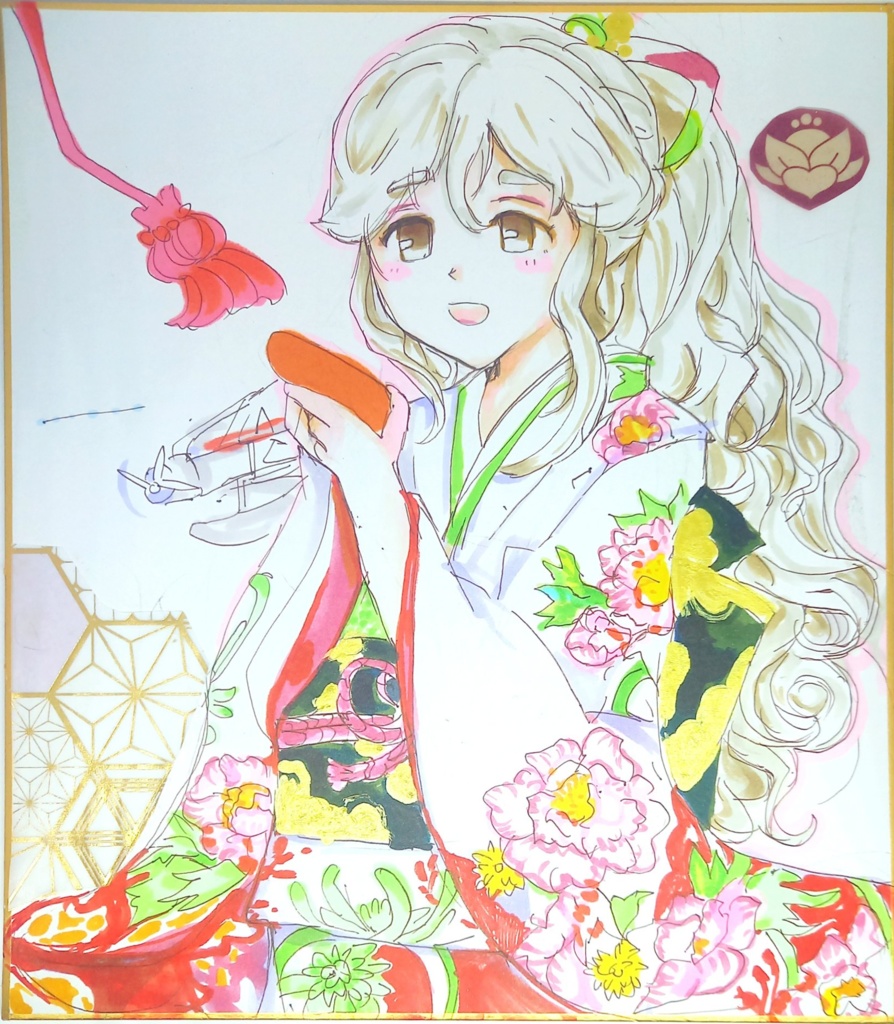 中色紙　まいこ　振り袖のポーラちゃん