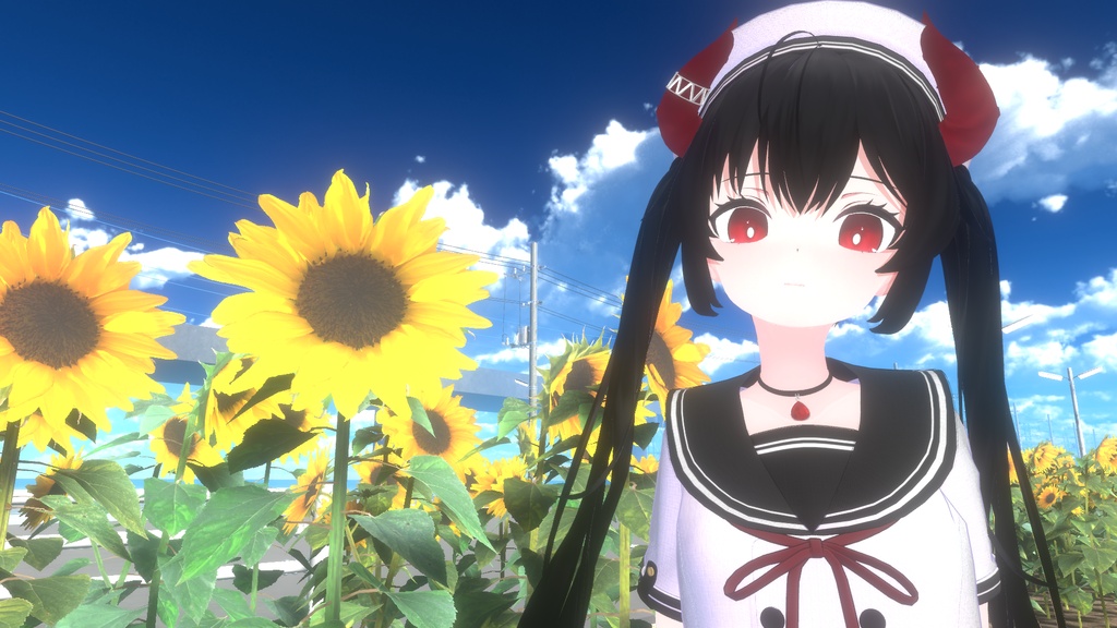 【期間限定!夏服衣装同梱】オリジナル3Dモデル『ざくろ』