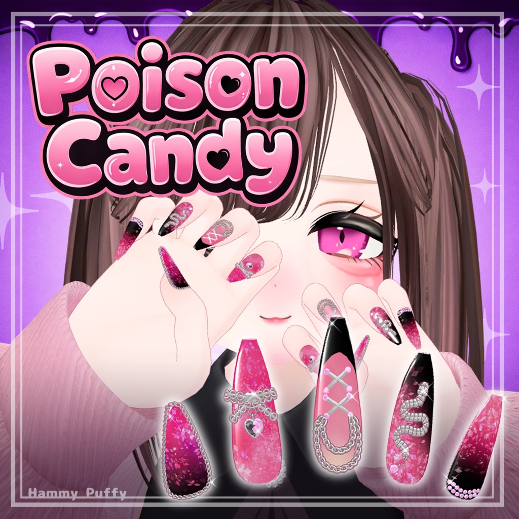 かわいく揺れる！地雷系ネイル🖤Poison Candy🖤