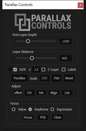 【After Effects スクリプト】Parallax Controls