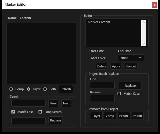 【After Effects スクリプト】Marker Tools