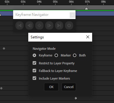 【After Effects スクリプト】 Keyframe Navigator