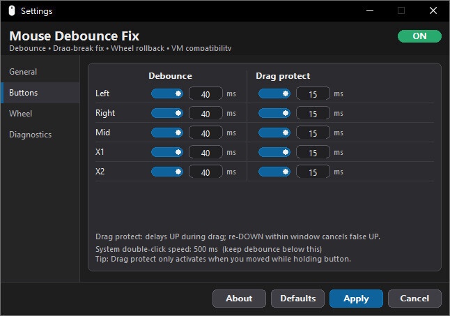 【Windows】 マウスのチャタリング修正 Mouse Debounce Fix (FREE)