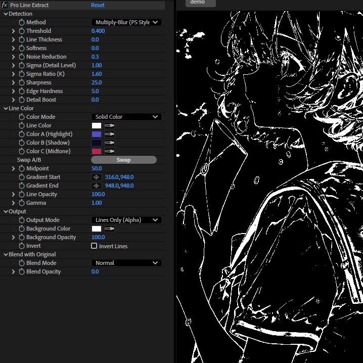 【After Effects プラグイン FX】 Pro Line Extract