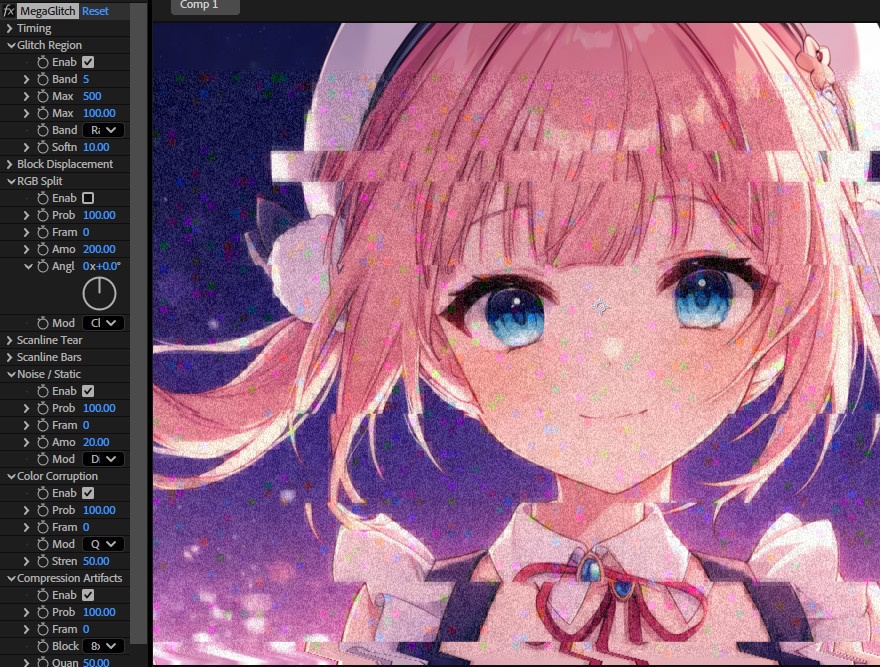 【After Effects プラグイン FX】 MegaGlitch