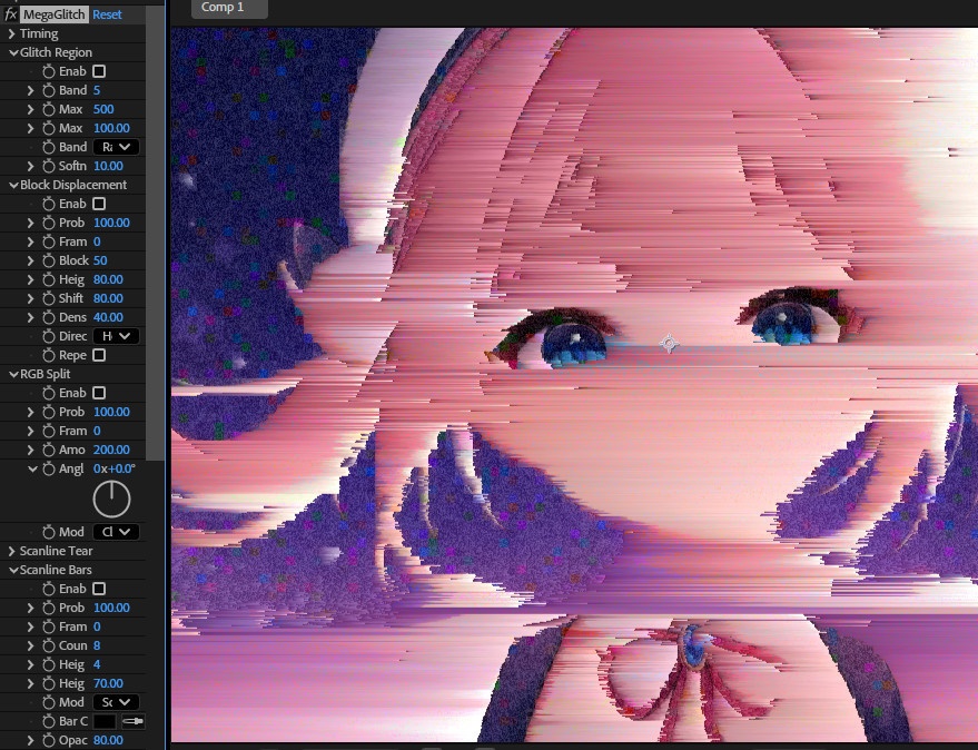 【After Effects プラグイン FX】 MegaGlitch