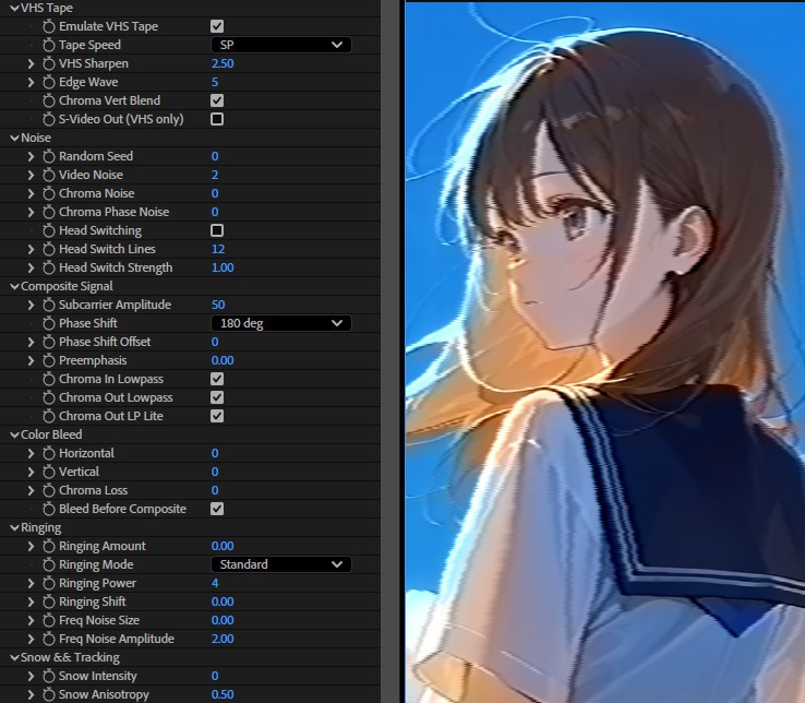【After Effects プラグイン FX】 VHS Effect